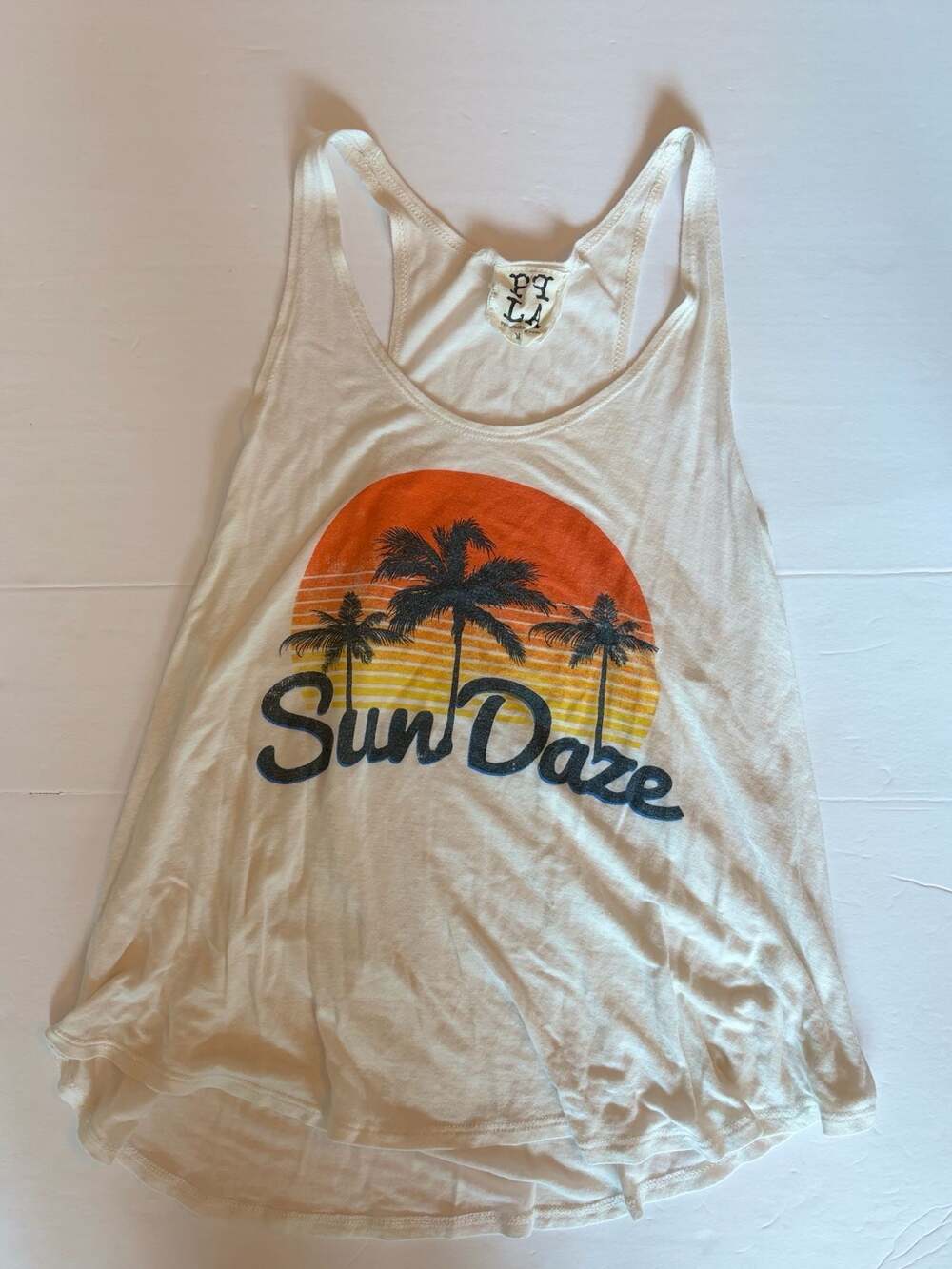 PPLA Sun Daze Graphic Racerback Tank Top Size M